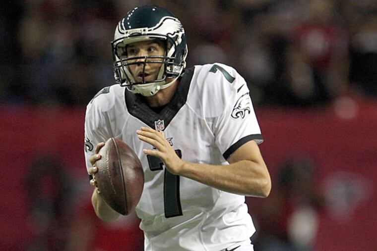 Eagles quarterback Sam Bradford throws the football against the Atlanta Falcons.