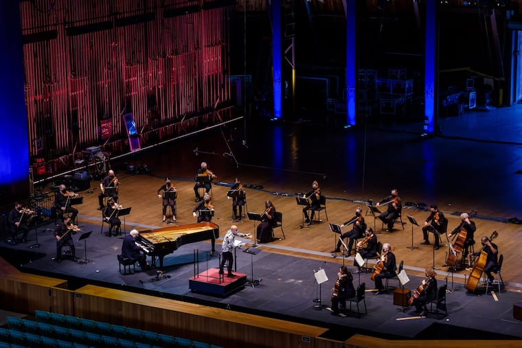 Philadelphia Orchestra musicians and pianist Emanuel Ax perform Mozart's Piano Concerto No. 14 under the direction of music director Yannick Nezet-Seguin for the Orchestra's Digital Stage series, recorded at the Mann Center.