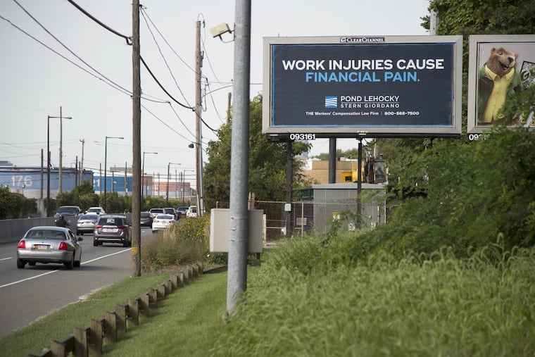 Pond Lehocky’s billboards are prominent on Philadelphia-area highways.