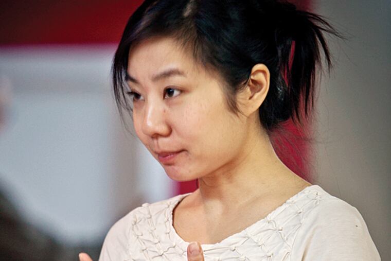 Actress Bi Jean Ngo rehearses School Play, created by Arden Kass, Seth Bauer and Edward Sobel for Public Citizens for Children and Youth rehearse at Millennium Dance Complex. ( ALEJANDRO A. ALVAREZ / Staff Photographer )