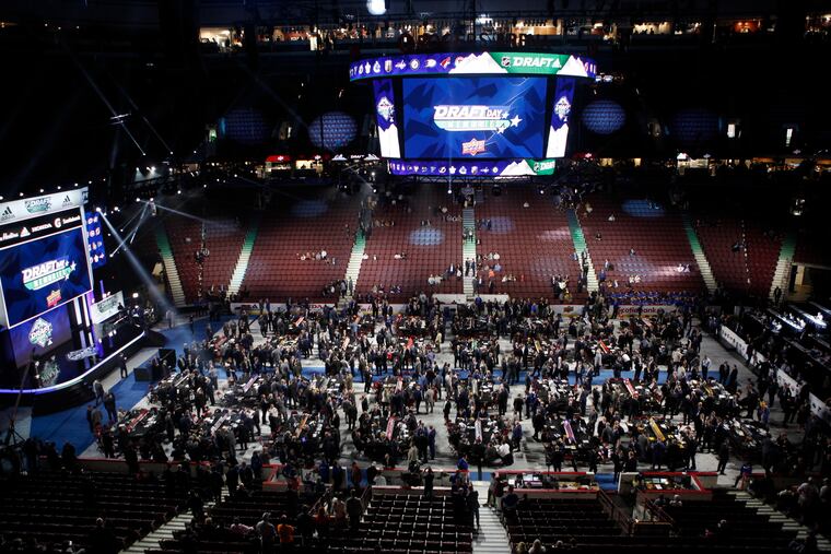 A look at the floor of the 2019 NHL draft in Vancouver. This year's draft in Montreal has been postponed due to the coronavirus pandemic, the league announced Wednesday.