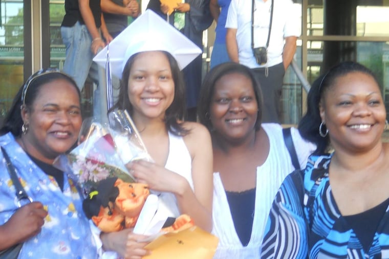 Falneshia Adams (left) with niece Ashley and sisters Shani and Sonya. The three sisters were also best friends.