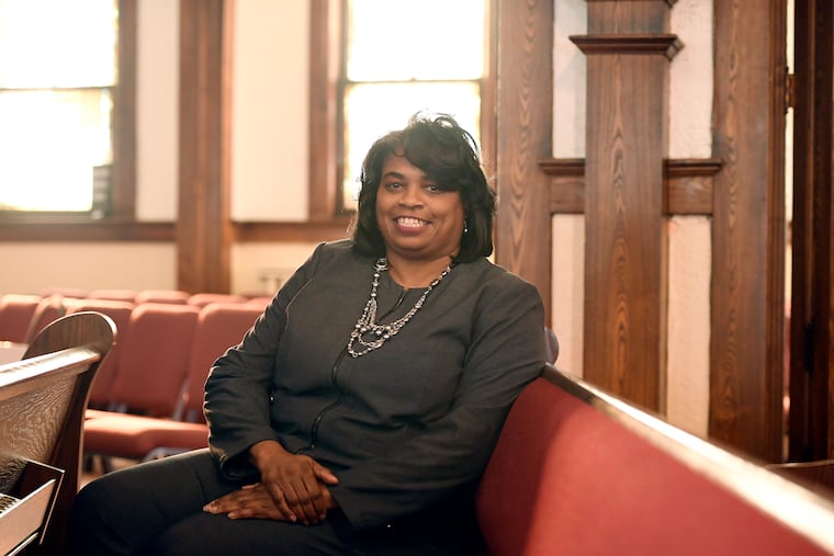 Rhonda Brace sits in St. John's Congregational Church on a recent Sunday. Brace will participate in an American Revolution Museum talk on her Revolutionary War-era ancestor, Jeffrey Brace, an enslaved man who won his independence fighting in the Continental Army.
