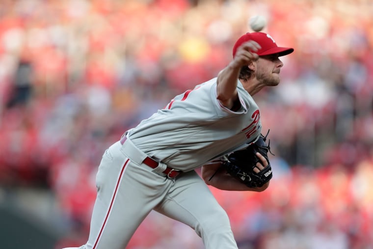Aaron Nola delivers a pitch in the first inning on Tuesday.