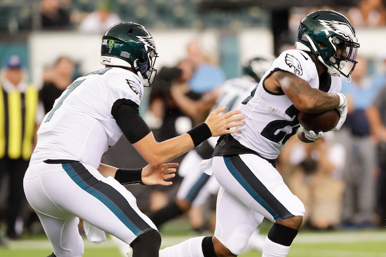 Rookie running back Miles Sanders had just three carries for three yards in Thursday night's preseason game against Tennessee.