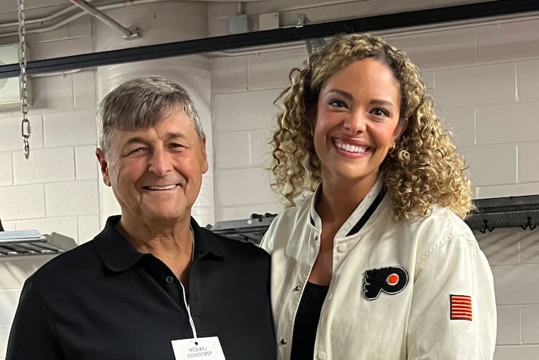 Fox 29's Breland Moore met Yves Laplante for the first time at a Flyers-Canadiens game on April 5.