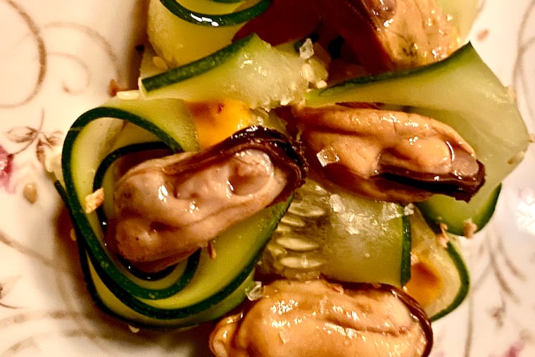 Zucchini and mussels at Messina Social Club.