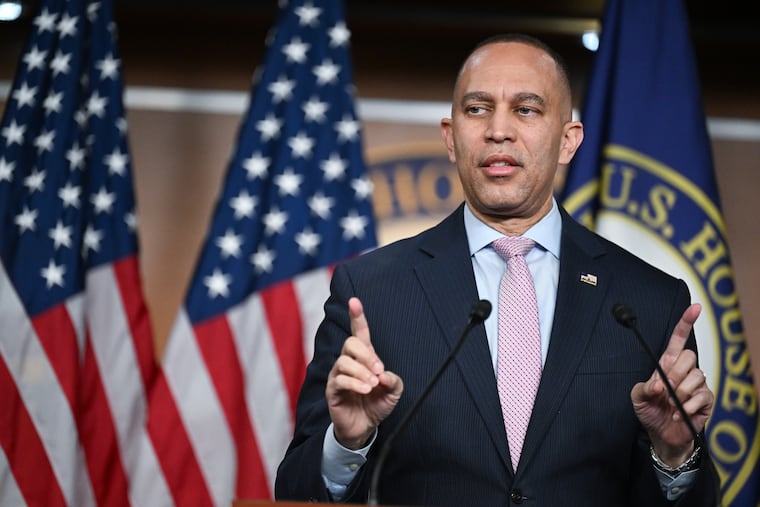 House Minority Leader Hakeem Jeffries (D-New York) speaks during a news conference at the Capitol on Jan. 5.