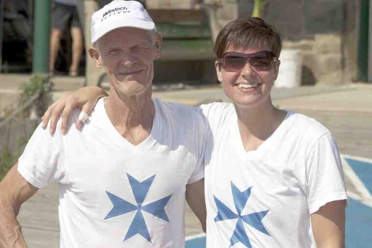 Fred Duling with daughter Sara at a father-daughter race. Duling has been a member of Malta Boat Club for 50 years.