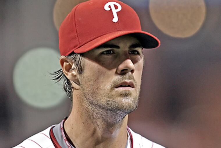 Cole Hamels did not allow a run in seven innings of work. (Steven M. Falk/Staff Photographer)