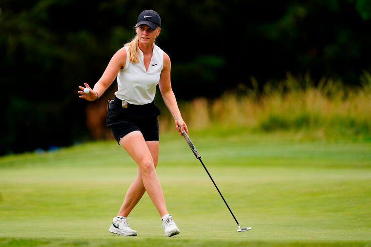 Frida Kinhult after putting on the 13th green during the second round of the ShopRite LPGA Classic golf tournament Saturday in Galloway, N.J.