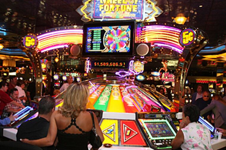 The Wheel of Fortune Super Spin Slot Machine debuting at Resorts Atlantic City on Friday. (Suzette Parmley / Inquirer)