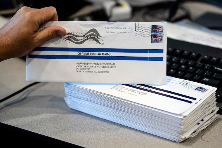 People with dementia have the legal right to vote but are often disenfranchised by professional or family caregivers who decide they’re not capable of making good decisions. In this photo from May, mail-in primary election ballots are processed at the Chester County Voter Services office in West Chester.