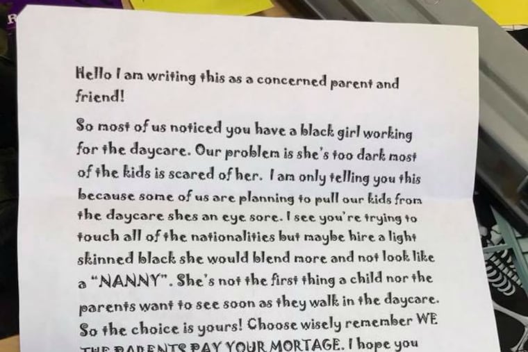 Letter found on Facebook.