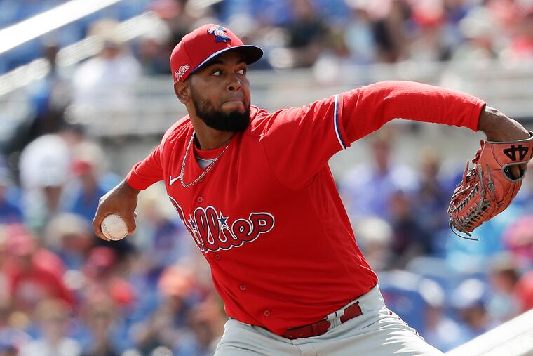 Phillies reliever Seranthony Dominguez felt discomfort in his right elbow after appearing in a game Sunday against the Toronto Blue Jays.