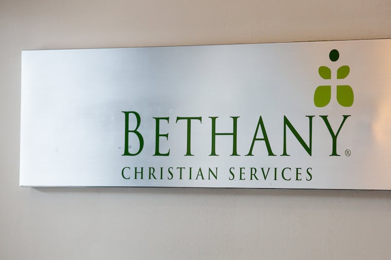 A sign for Bethany Christian Services on Old York Road in Jenkintown.