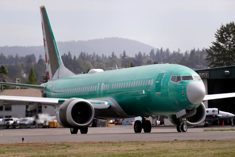 A Boeing 737 MAX 8, being built for American Airlines.