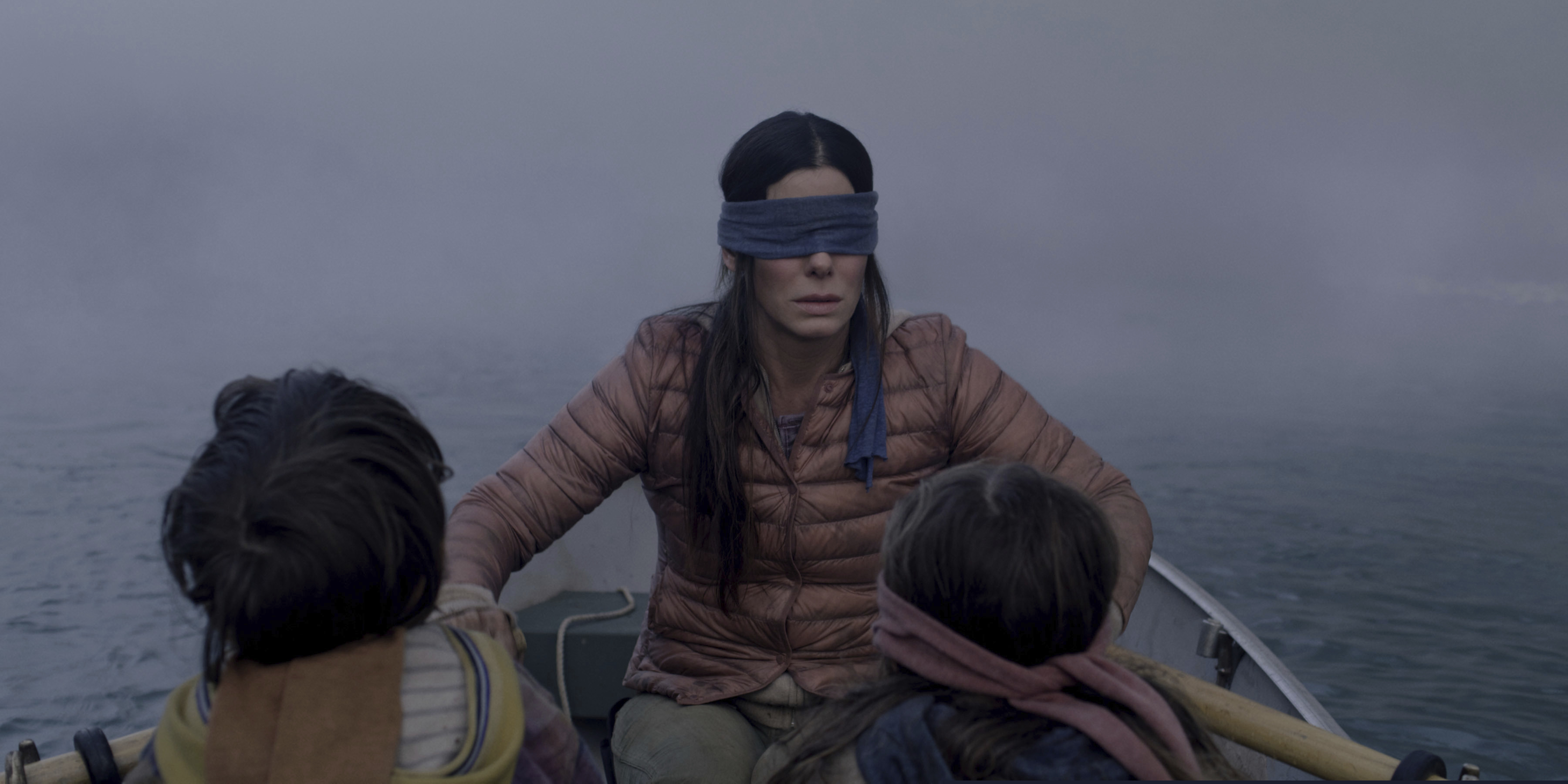 This image released by Netflix shows Sandra Bullock in a scene from the film, "Bird Box."