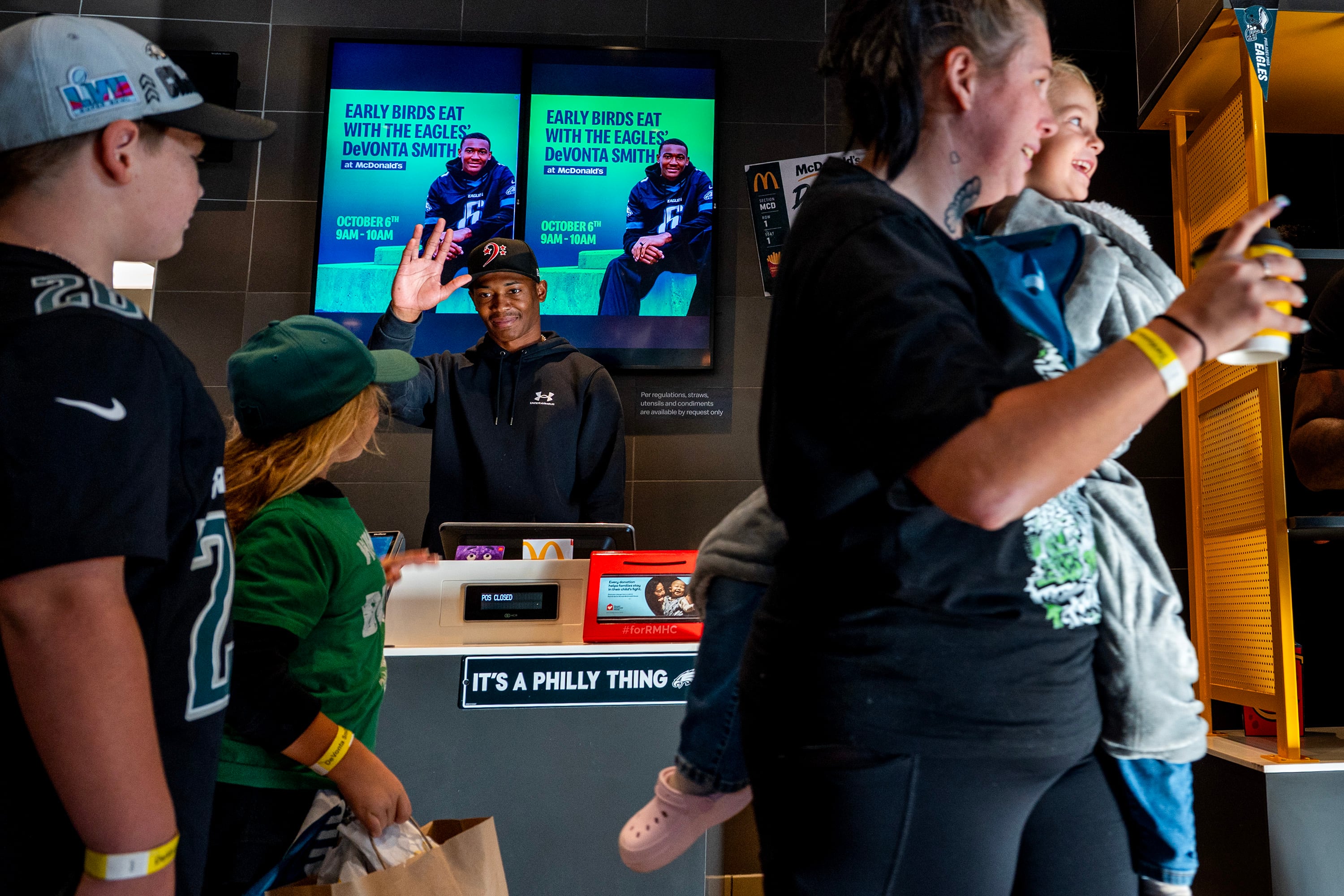 DeVonta Smith was feeling the love from fans as he handed out free McDonalds: ‘I appreciate the support, always’