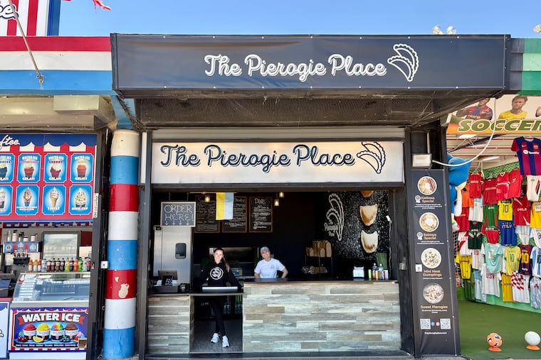 The Pierogie Place has two storefronts on the boardwalk in Wildwood. Pictured behind the counter at the 3116 Boardwalk location are employee, Anastasiia Oleska (left), and co-owner Liz Kulshyckyj.