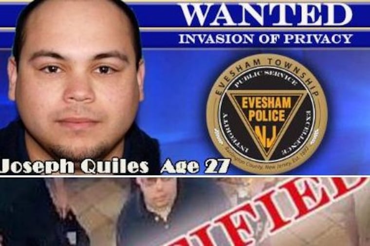 Evesham police are asking for the public's help in finding this man who is accused of recording a Chick-fil-A customer using the bathroom.