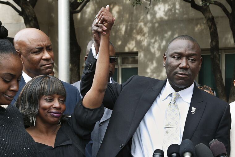 Jannie Ligons, one of the 13 sexual-assault victims, was hailed by attorney Benjamin Crump on Friday.