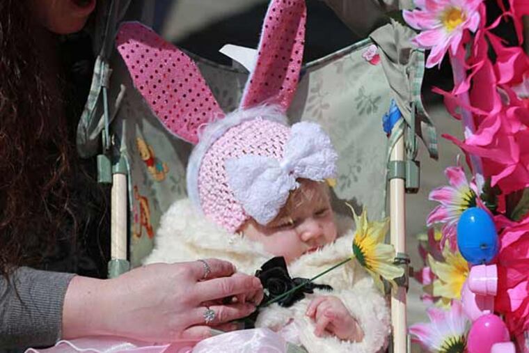 Liliana Boscan, 7 months, of Somers Point, went the bunny route for her best-dressed child entry in Ocean City, N.J. (David Swanson/Staff)