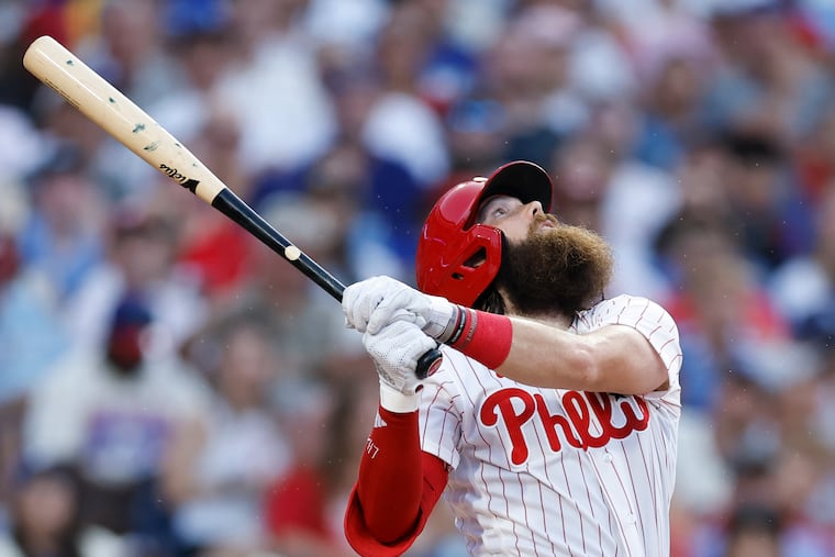 Brandon Marsh went 0-for-4 on Tuesday against the Dodgers as he battles through a slump.