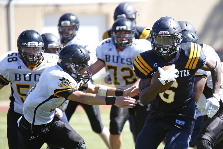 Running back Edward Saydee (6) and Penn Charter look to knock off unbeaten Malvern Prep on Friday afternoon.