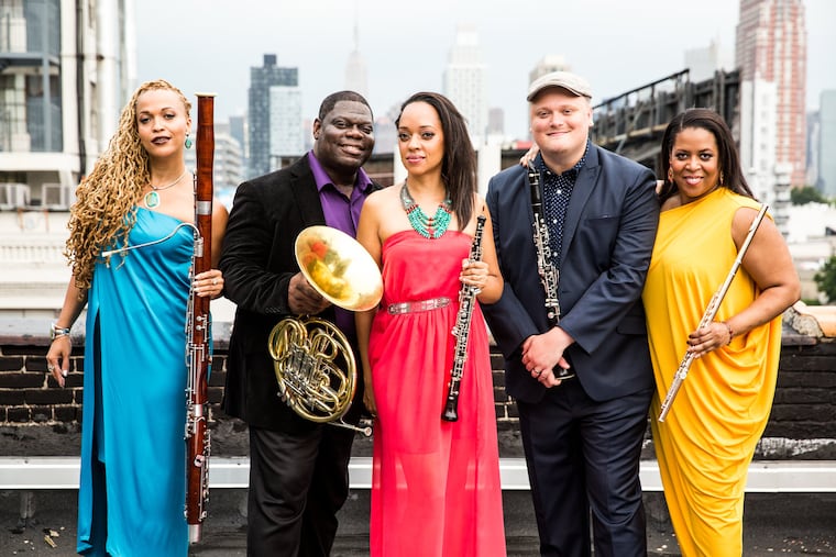 Imani Winds, whose flutist, Valerie Coleman, right, has been commissioned to write a new work for the Philadelphia Orchestra.