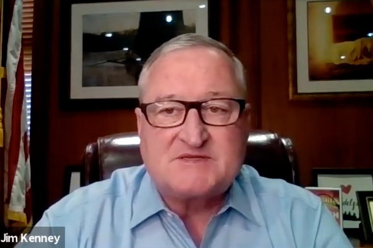 Mayor Jim Kenney talks via Zoom to The Inquirer Editorial Board on May 18, 2021, about the discovery of MOVE bombing victims' remains.