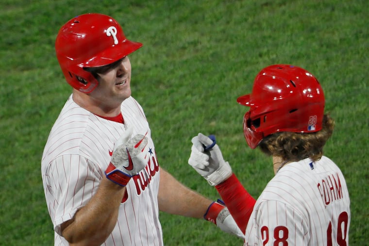 Former Phillie Jay Bruce (left) made a lasting impression on Alec Bohm.