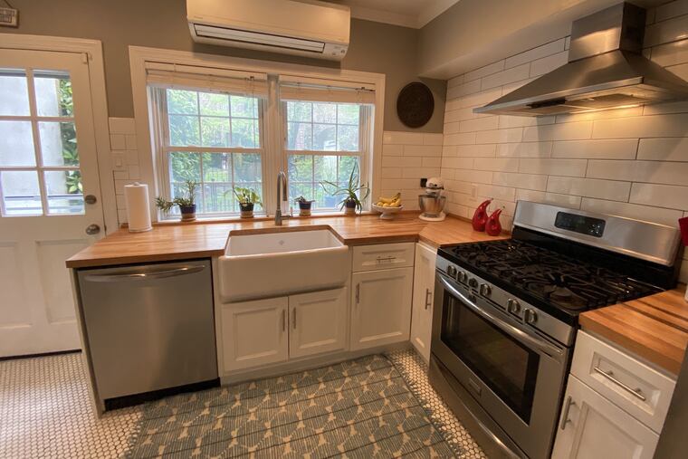 The kitchen and basement have been remodeled in this 1818 rowhouse in Society Hill.