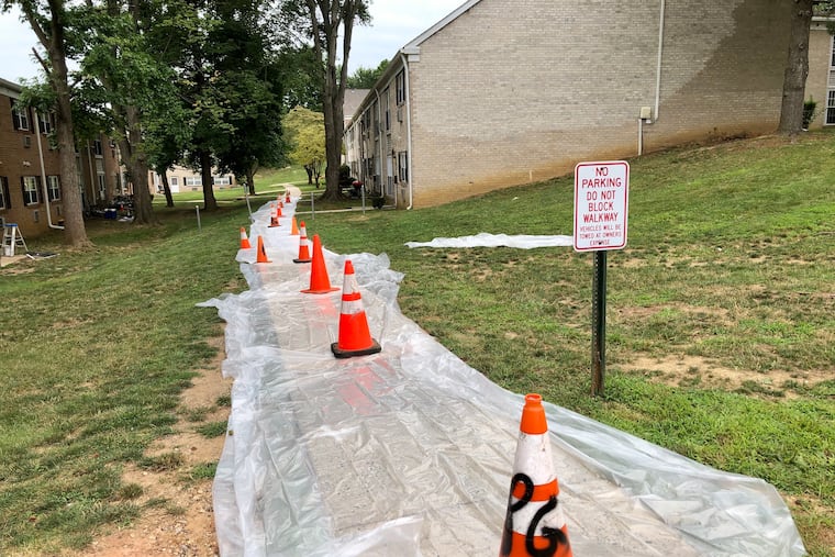 Plymouth Township police officers responding to reports of a stabbing found an armed man standing outside of a unit at the Plymouth Garden Apartments, police said Wednesday.