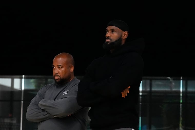 Randy Mims (left) and LeBron James have been friends for over 20 years. Mims is now joining the Sixers' front office.