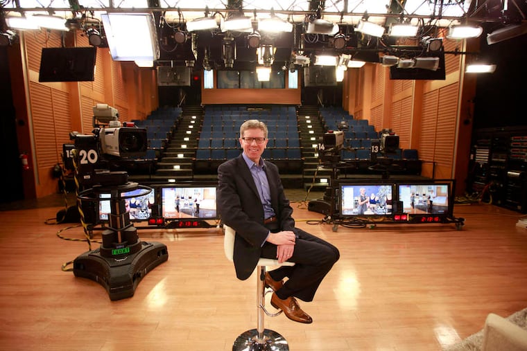 Mike George, president and CEO of QVC Inc., in the studio in West Chester in 2018. He led the company from 2006 to 2021 and recently stepped in as interim CEO as the company emerges from bankruptcy.