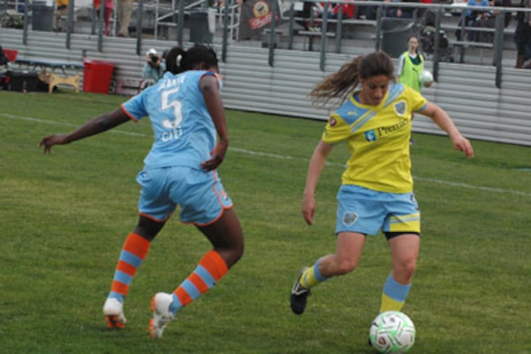 Christina DiMartino (right) scored the game-tying goal for the Independence late in the second half. (Marc Narducci/Staff)