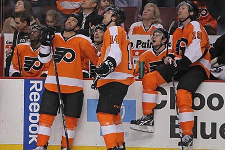 The Flyers scored three goals in the second period, but fell to the Senators, 4-3, in a shootout. (Michael Bryant/Staff Photographer)