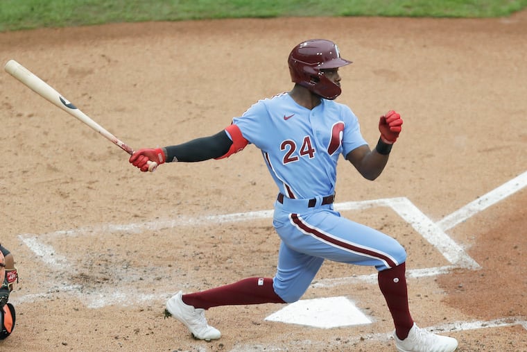 Roman Quinn batting against the Baltimore Orioles last Thursday.