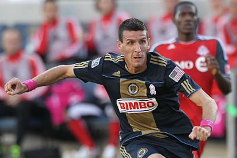 Sébastien Le Toux scored the Union's only goal in their 1-1 draw against Toronto FC. (Michael Bryant/Staff Photographer)