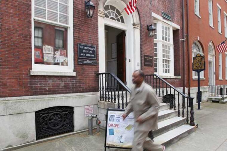 The Free Library of Philadelphia and the Rosenbach Museum and Library approved on Tuesday a letter of intent to merge. Now, the details of such a merger will need to be worked out over the next two months. It's a marriage motivated by money, but from a curatorial/collections point of view it promises some frutiful collaborations. (MICHAEL BRYANT / Staff Photographer )