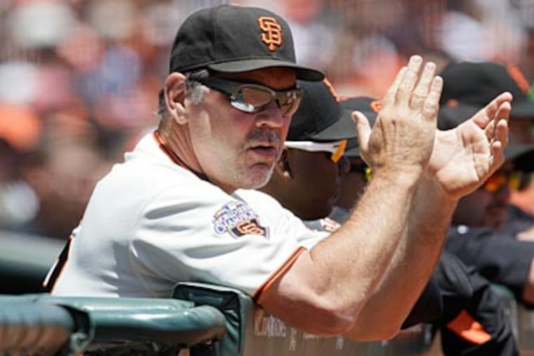 Bruce Bochy's San Francisco Giants come to Citizens Bank Park for a three-game series next week. (Jeff Chiu/AP)