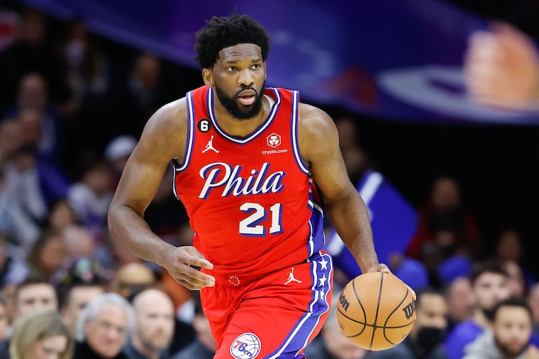 Sixers center Joel Embiid during the game against the Golden State Warriors on Dec.16.