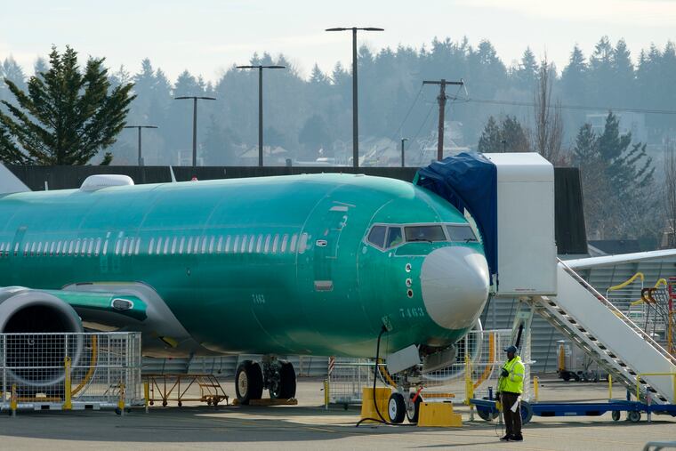 A Boeing 737 MAX 9 airplane test its engines outside of the company's factory on March 11, 2019 in Renton, Washington. Boeing's stock dropped today after an Ethiopian Airlines flight was the second deadly crash in six months involving the Boeing 737 Max 8, the newest version of its most popular jetliner. (Stephen Brashear/Getty Images/TNS).