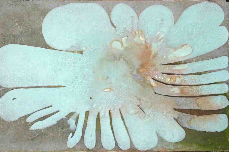 Dean Dass' "Spreading Blue Cloud" (2010) expresses a sense of flux and expansiveness. It is on view at Schmidt Dean Gallery through March 26.