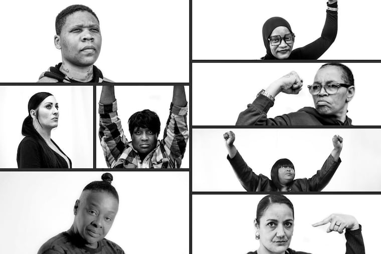 Formerly incarcerated women serve as art and writing fellows for The People's Paper Co-op in Philadelphia. Clockwise from upper left: Aesha Barnett, Jamila Harris, Faith Bartley, Latyra Blake, Kitty Marrero, Paulette Carrington, Lisa Shorter, and Kerri DeLeo.