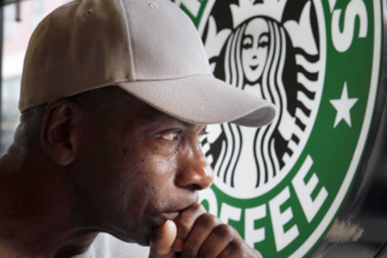 Dennis Jones at the Broad and Pine Starbucks in October. (Laurence Kesterson / Staff Photographer)