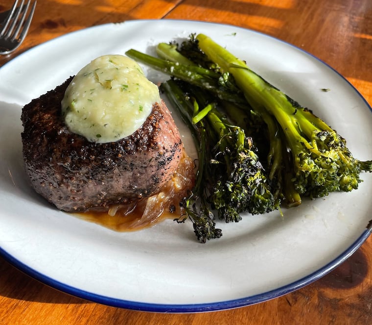 Filet mignon at White Dog Cafe in Wayne.