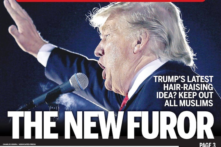 Philadelphia Daily News front page of Dec. 8, 2015