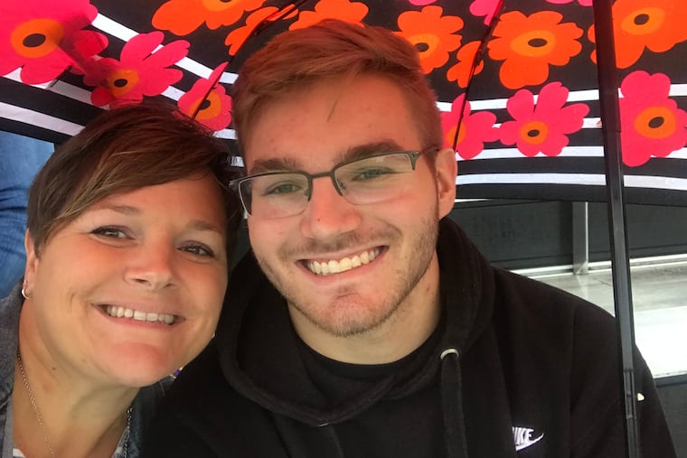 Cole Schmidtknecht, right, and his mother Shanon.